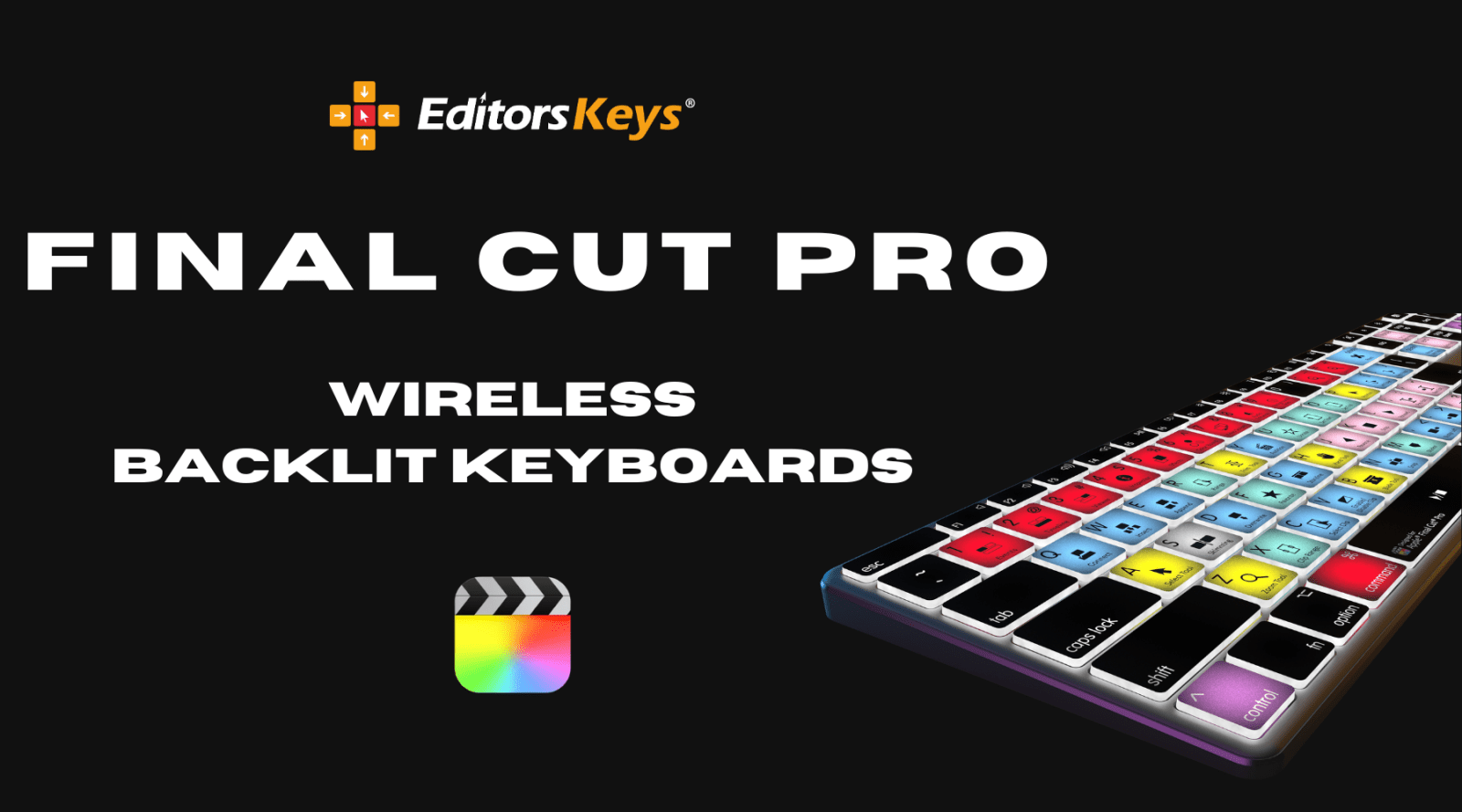 Editors Keys Wireless Backlit Keyboard for Final Cut Pro - Editors Keys