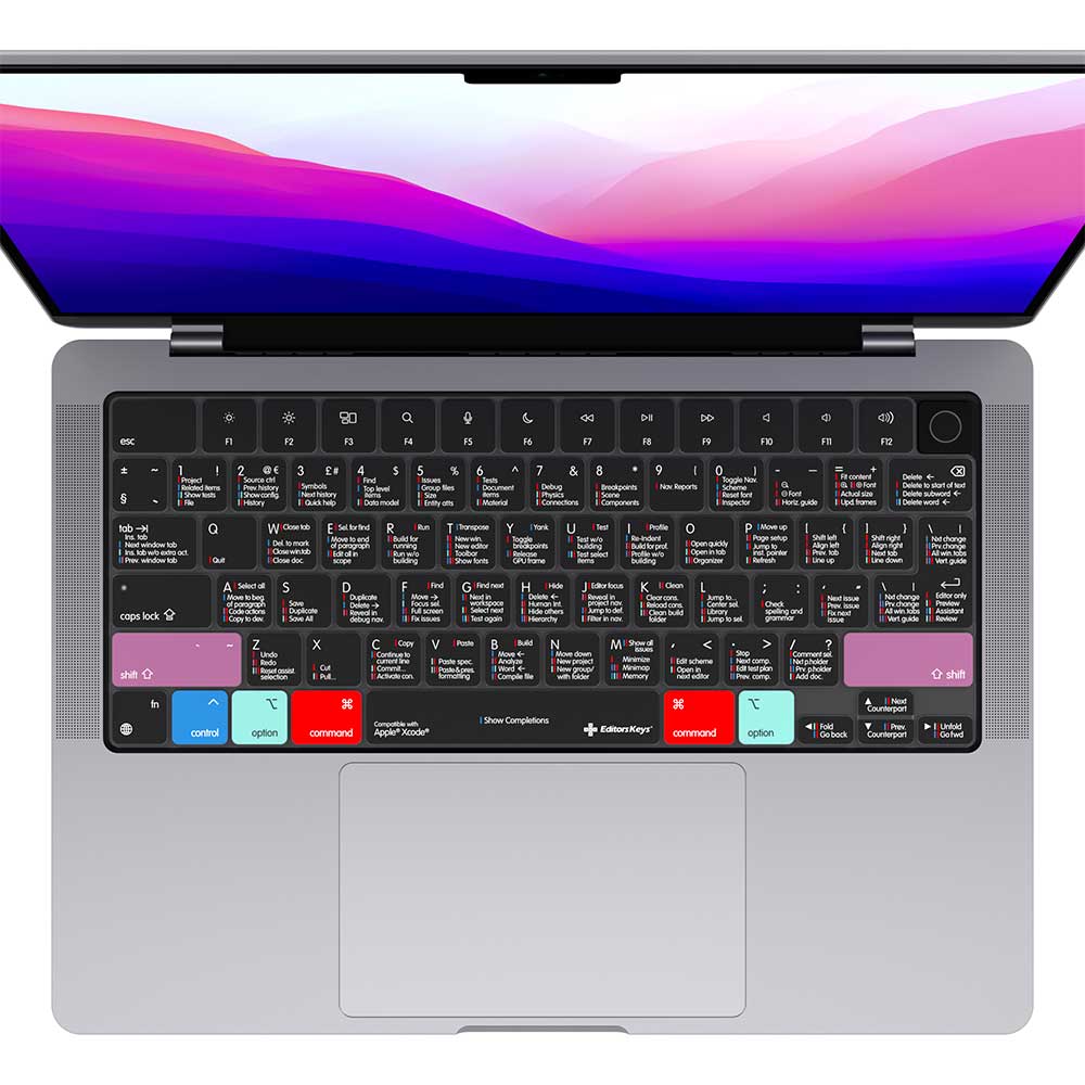 Xcode Keyboard Covers for MacBook Pro - Xcode Keyboard Shortcuts Skin